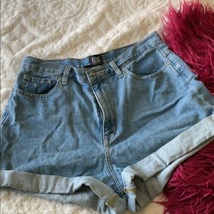 Mom high rise jean shorts